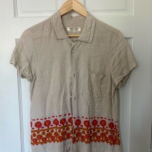 Comme des Garcons Beige Shirt with Red Patterns
